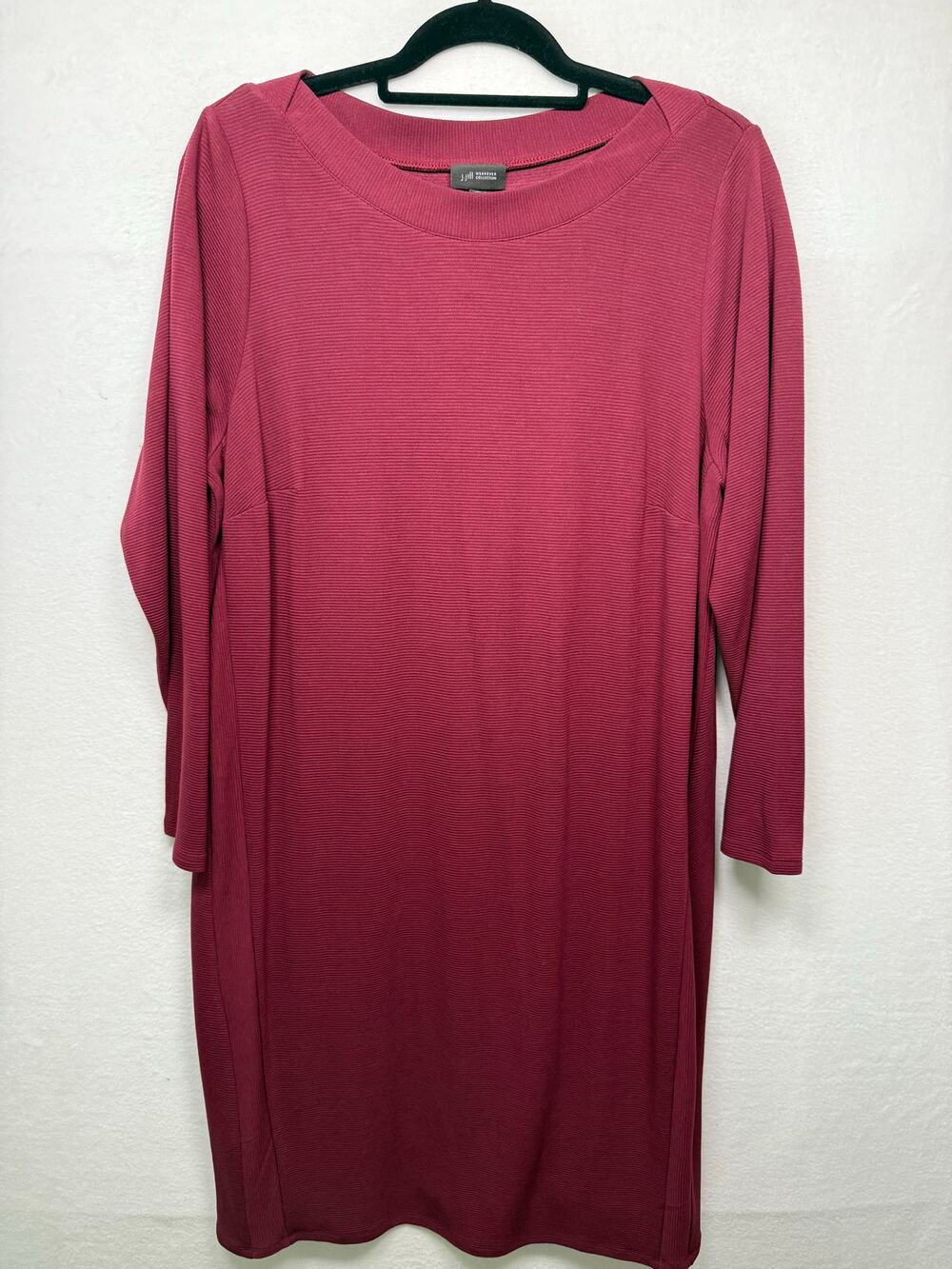 J.Jill Wearever Collection Knit Sheath Dress, Bordeaux, Plus 1X - NEW!